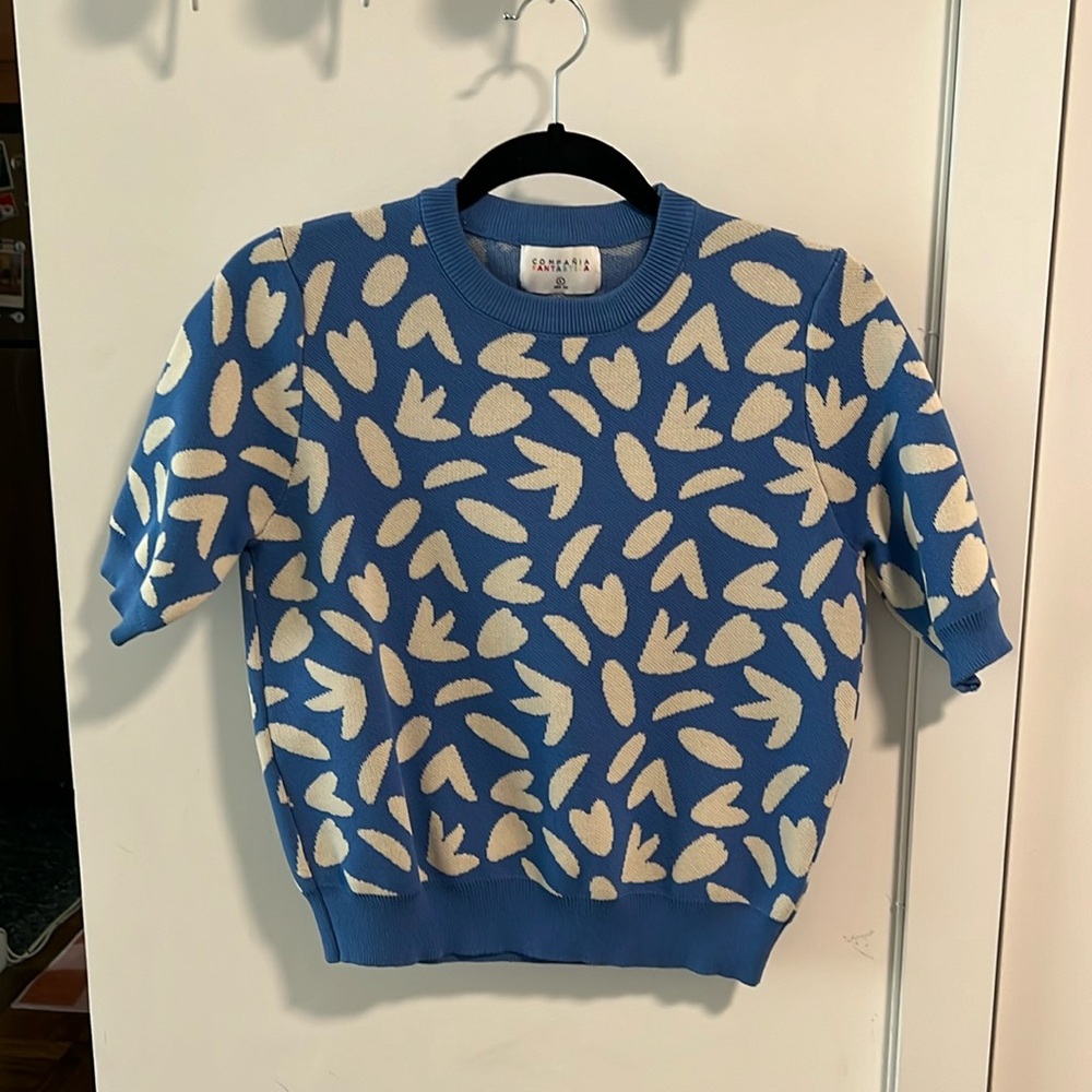 Printed Sweater Top